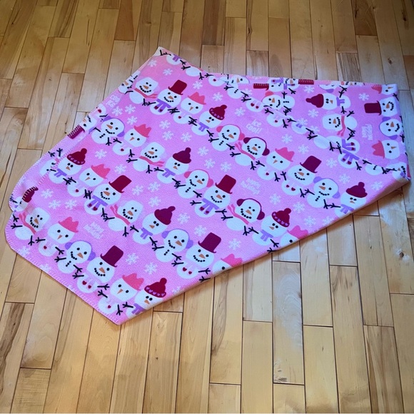 Soft Snowman Throw Blanket-50x60-Pink - Picture 3 of 7